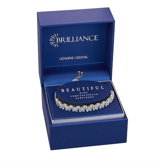 Brilliance crystal butterflies adjustable braclet